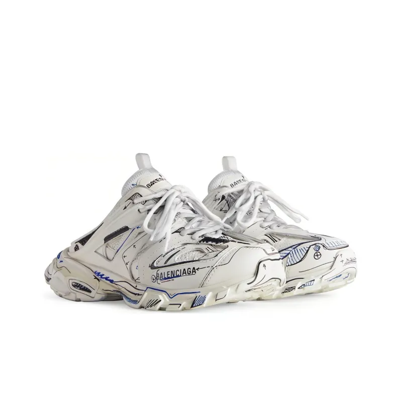 Balenciaga Track 3.0 Mules 'White Graffiti Black' Women's-3