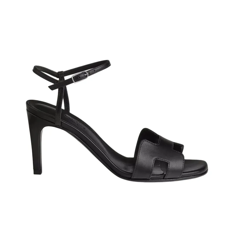HERMES Heden Strap Sandals 7.8cm Women's Black-1