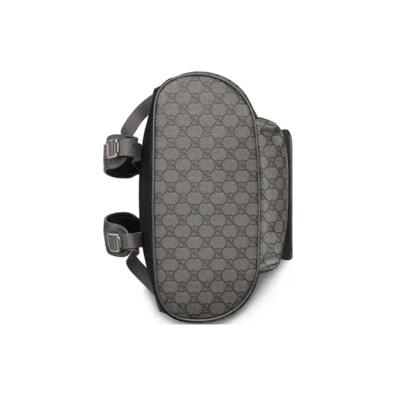 GUCCI Ophidia Canvas With Leather Binding Backpack Large Size Men's Gray & Black-6