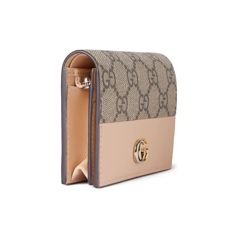 GUCCI GG Marmont Canvas With Leather Card Holder Women's Ebony-1