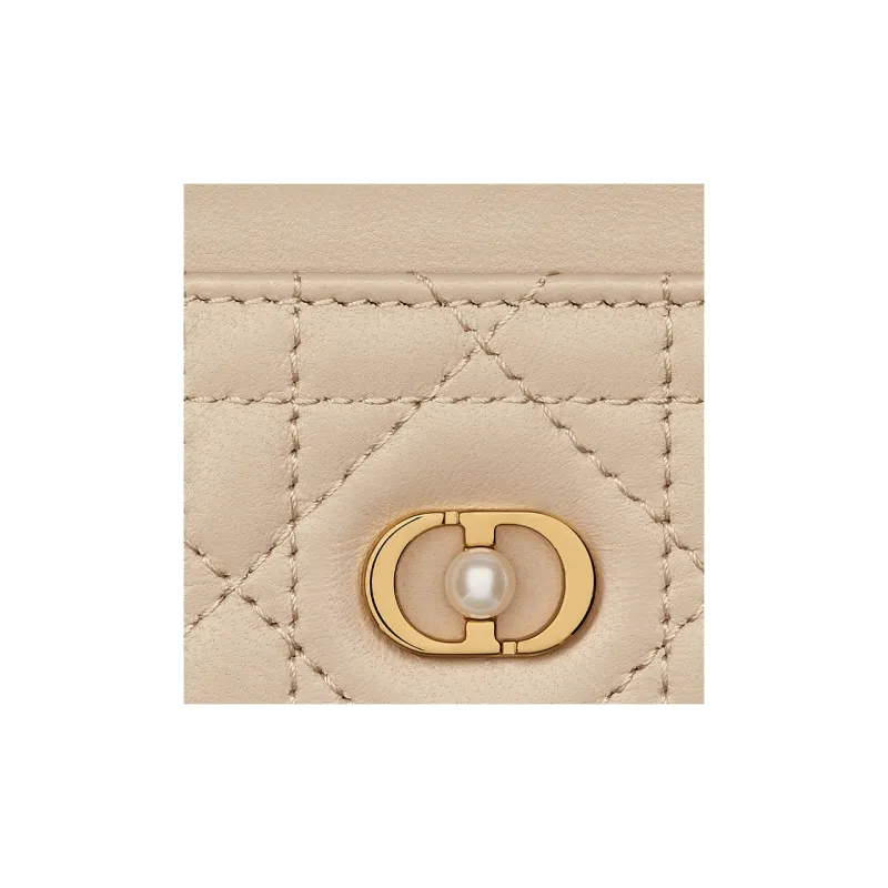 DIOR Lambskin Card Holder Women's Pink Beige-2