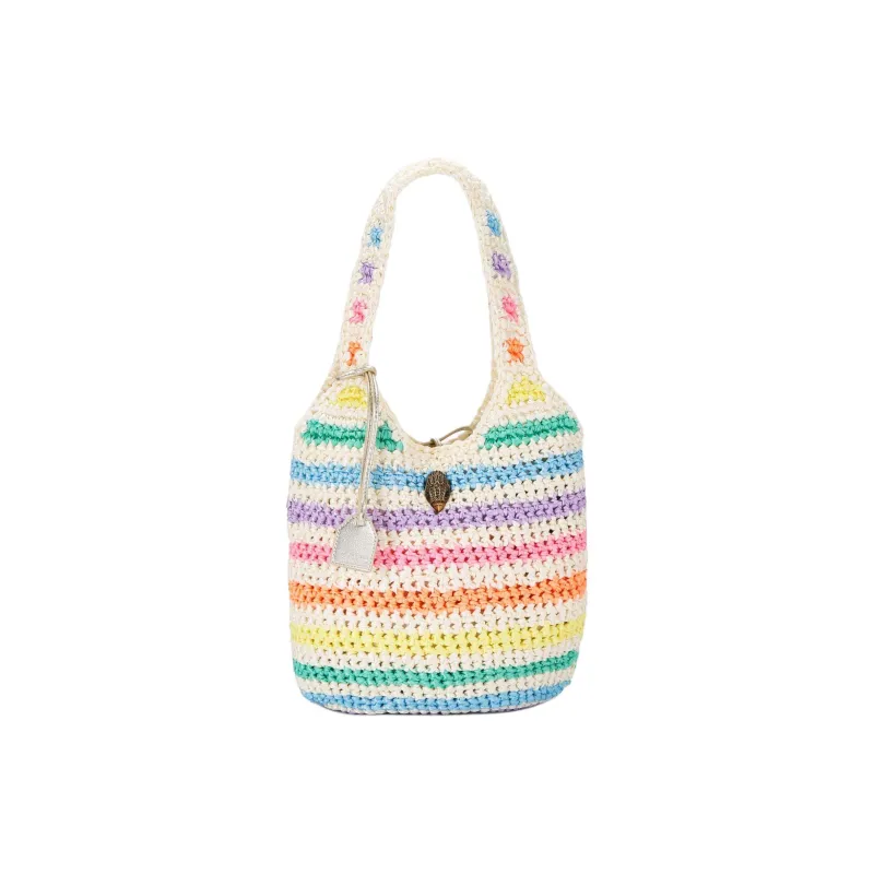 Kurt Geiger London Textile Material Handbag Shoulder Bag Women's White & Multicolor-0