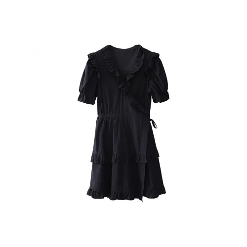 MISS VIGOR Short-Sleeved Dresses Women's Hepburn Black