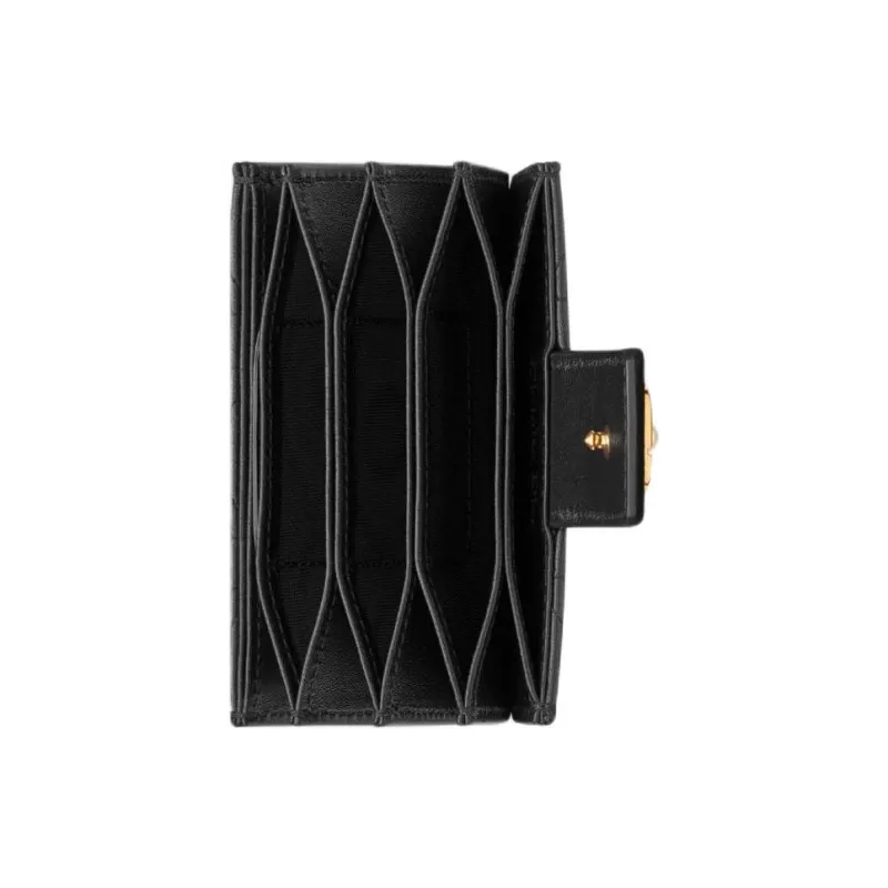 DIOR Lambskin Card Holder Women's Black-3