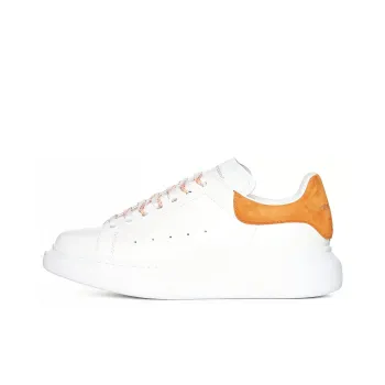 Alexander McQueen Low Top Stylish Skateboarding Shoes Women's White Orange