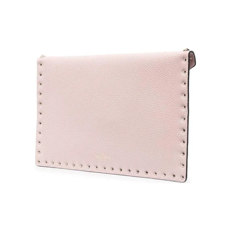 Valentino Calfskin Envelope Bag Clutches Women's Pink-1