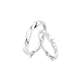 Butterfly Love Couple Rings Style 1[999 Fine Silver]