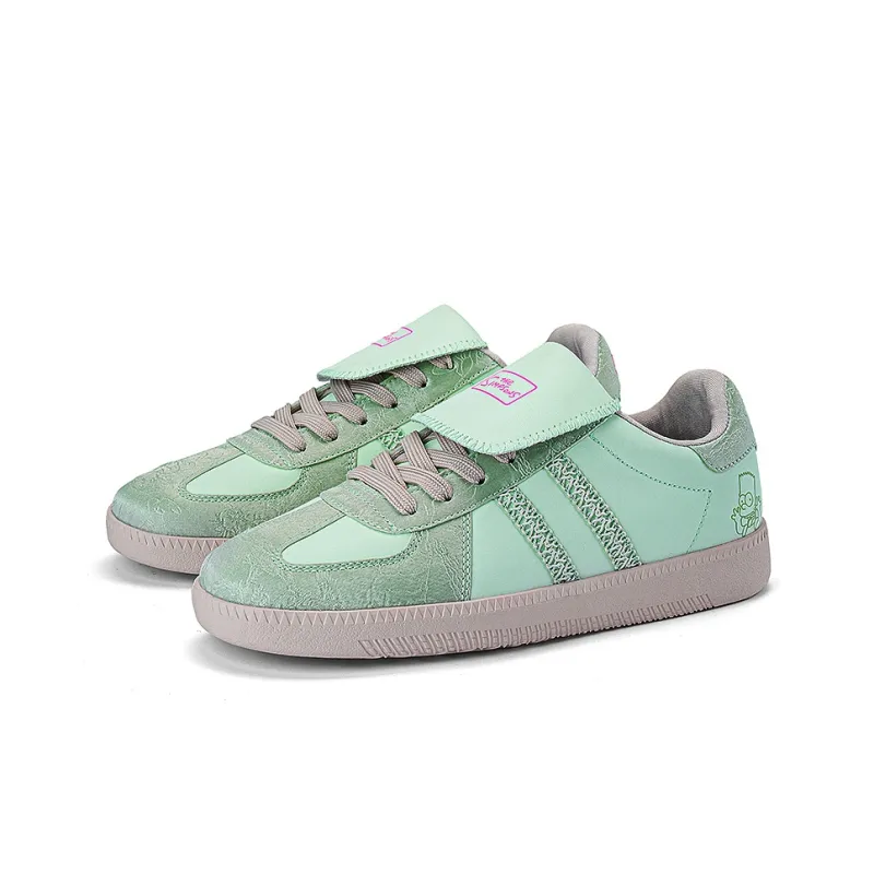 The Simpsons Skateboard Shoes Unisex Low Top Beige Apricot/Lotus Leaf Green/Silver Gray-7