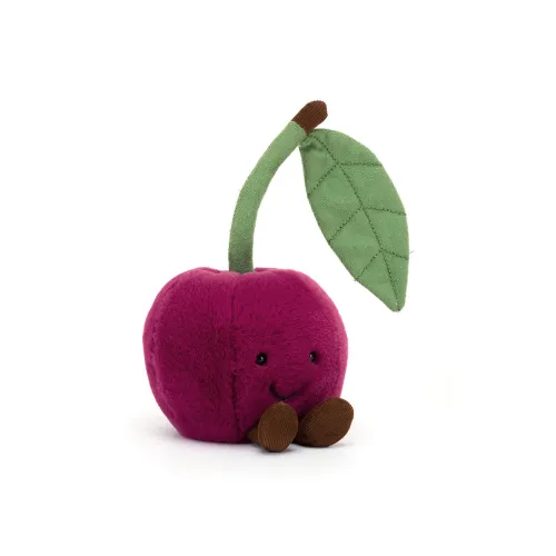 JELLYCAT Fun Food Collection Amuseables Cherry Cherry Cute Fruit Dolls Plush Doll 10cm Height In Sitting Posture