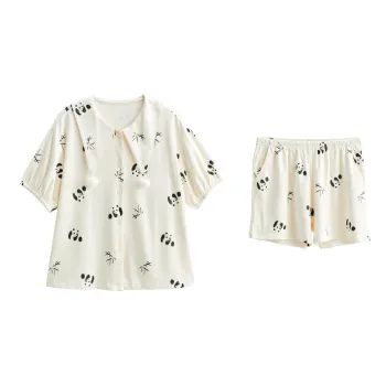 XUANZHITING Pajama Set Women's Ecru