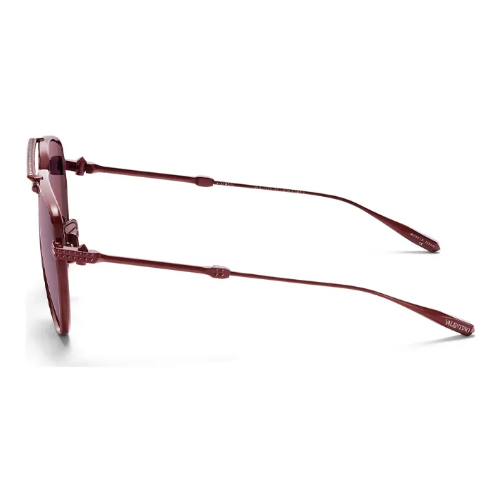 Valentino Titanium Aviator Sunglasses Women's Red-2