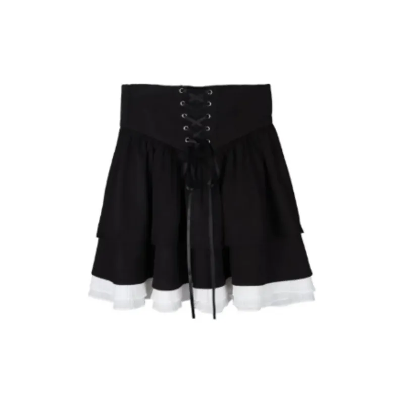 The King And The Nightingale Skirt Set Women's Black White-2