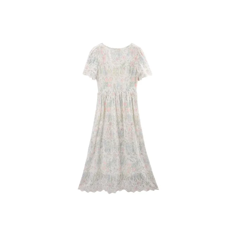 A Paradise For Awakening Short Sleeved Dress Women's Green-1