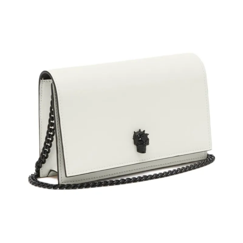 Alexander McQueen Skull Smooth Calf Leather Shoulder Bag, Crossbody Bag Small Size Women's Ivory-2
