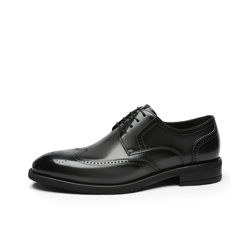 GOLDLION Dress Shoes Men Low Top Light Brown/Black Gray-6