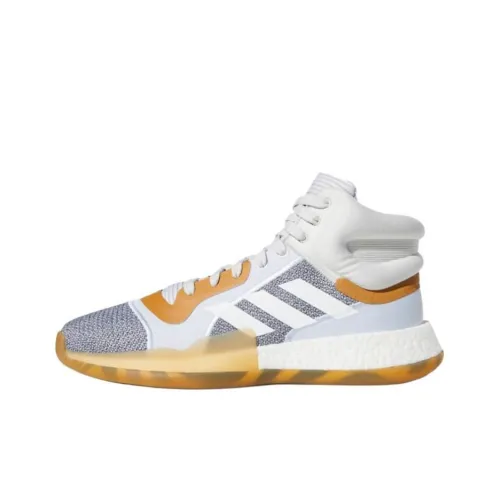 Adidas Marquee Boost Vintage Basketball Shoes Men High-Top Gray/White/Yellow