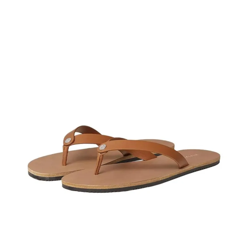 HERMES Estival Abrasion Resistant Flip Flops Men's Brown-3