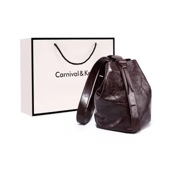 Carnival Keep Cow Leather Bucket Bags Shoulder Bag Crossbody Bag Women's Havana/Black