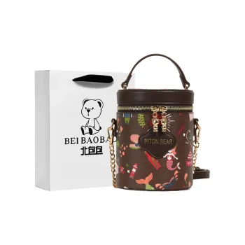 North Pack PU Bucket Bags Handbags Regular Women's Coffee/Pink
