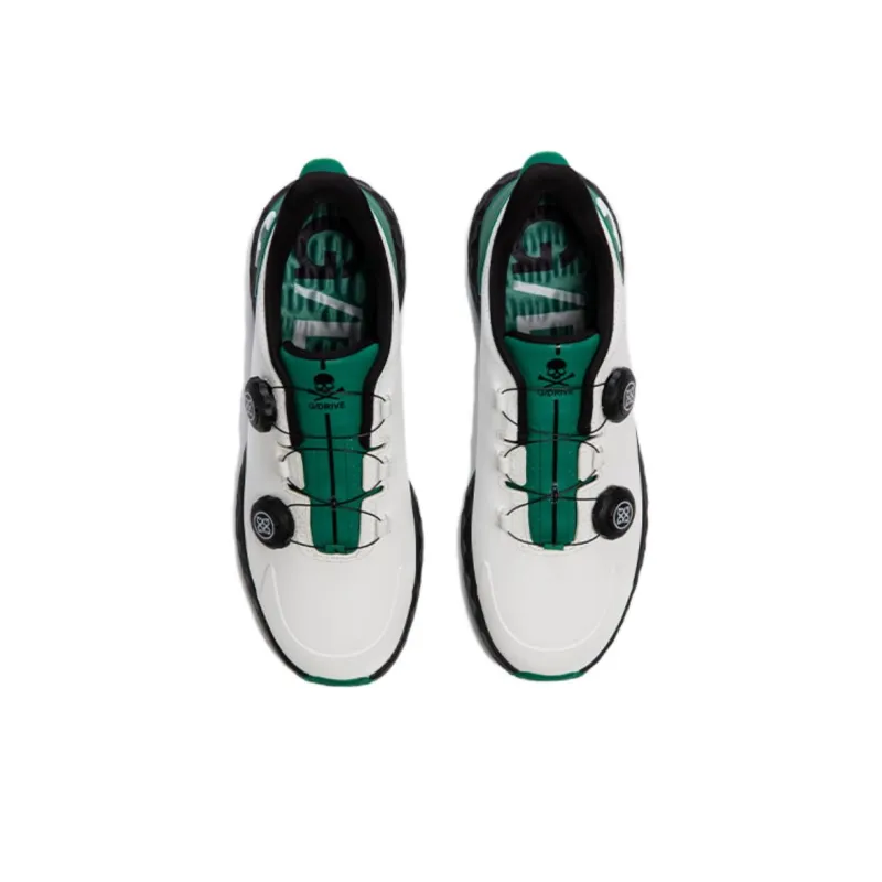 GFORE G/DRIVE Low Top Golf Shoes Men's White Green-1