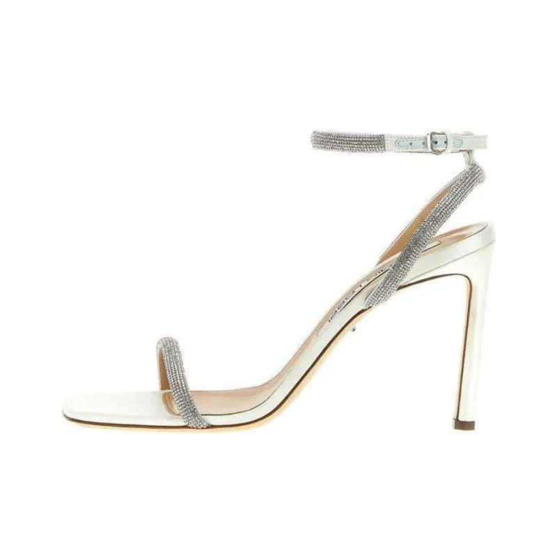 SERGIO ROSSI Bridal Ankle Strap Embellished Sandals Women's-0