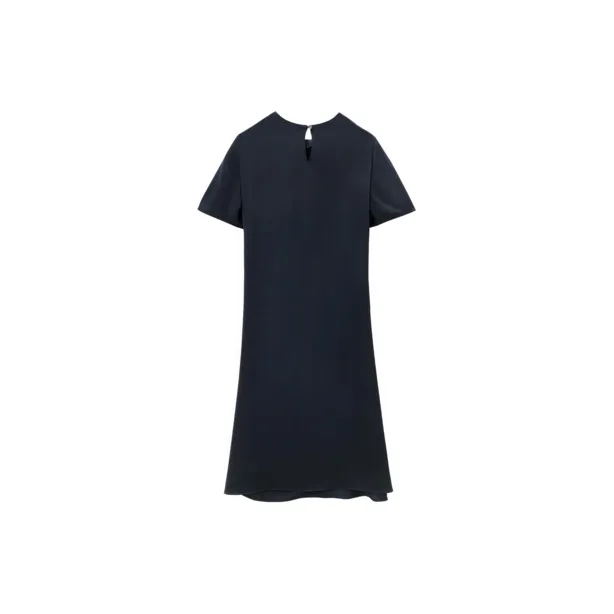 OVV Short Sleeved Dresses Women's Navy Blue Solid Color 10-1
