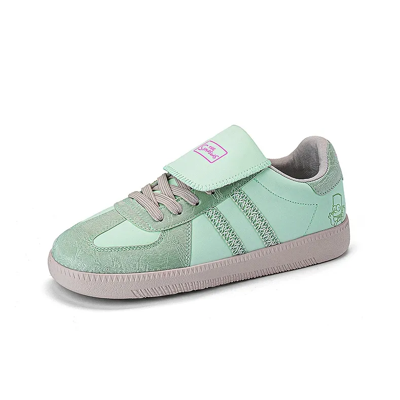 The Simpsons Skateboard Shoes Unisex Low Top Beige Apricot/Lotus Leaf Green/Silver Gray-9