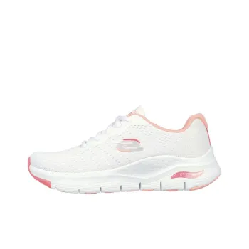 Skechers Arch Fit Series Slip Resistant, Abrasion Resistant, Breathable Low Top Casual Shoes Women's White Pink