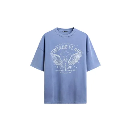 ZARA T-Shirts Unisex Washable Blue