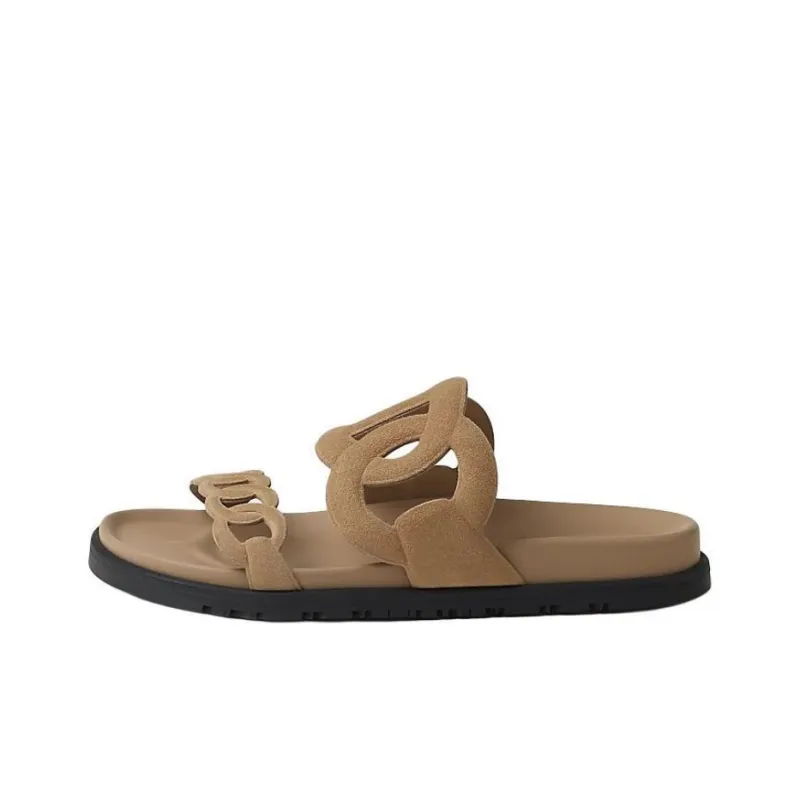 HERMES Extra Slide Slippers Women's Umber-0