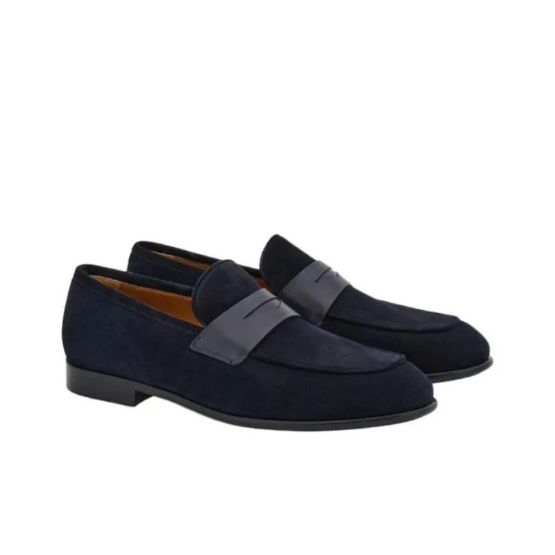 Ferragamo Loafers Men Blue-2