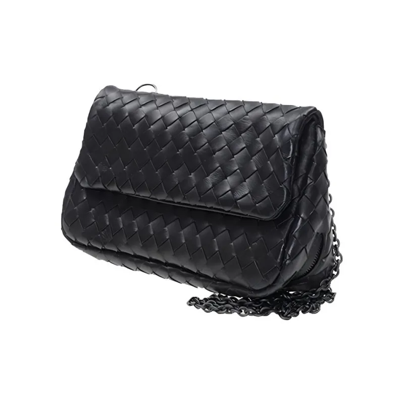 Bottega Veneta Sheepskin Messenger Bag Crossbody Bag Shoulder Bag Women's Black-1