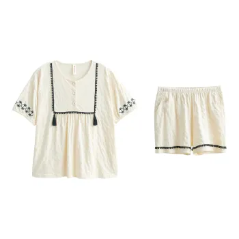 XUANZHITING Pajama Set Women's Light Apricot