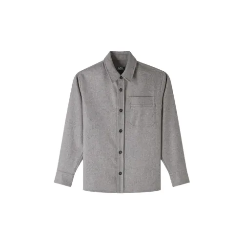 A.P.C Shirts Men Light Gray