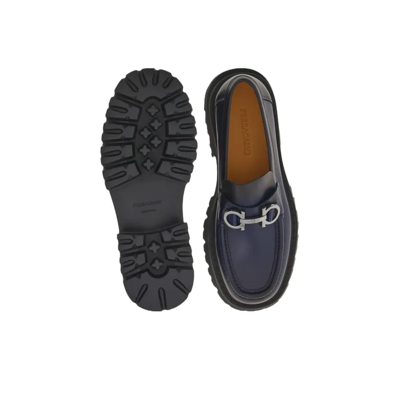 Ferragamo Loafers Men Blue-4