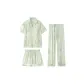 Blue Green-Soft Icy Snow Silk[Three-Piece Set]