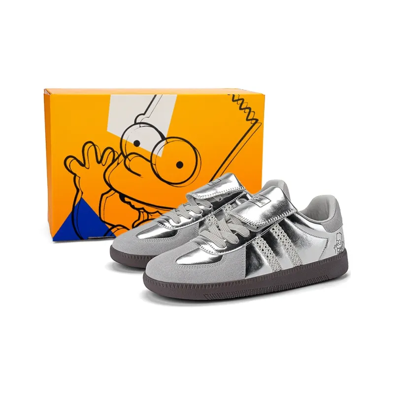 The Simpsons Skateboard Shoes Unisex Low Top Beige Apricot/Lotus Leaf Green/Silver Gray-12