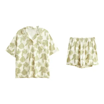 XUANZHITING Pajama Set Summer Women's Light Green