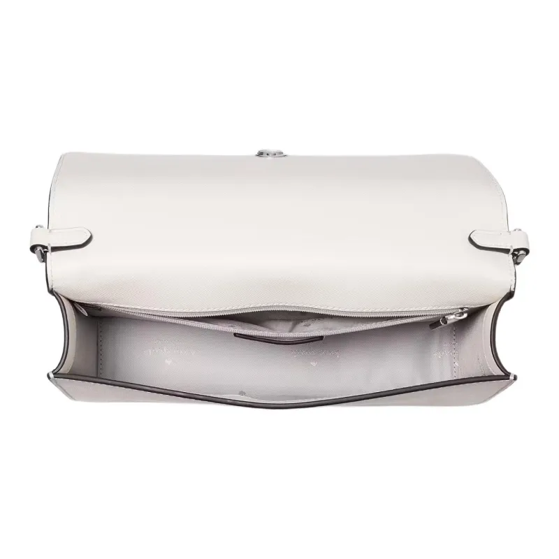 Kate Spade Saffiano Leather Shoulder Bag, Crossbody Bag Women's Platinum Gray Multicolor-2