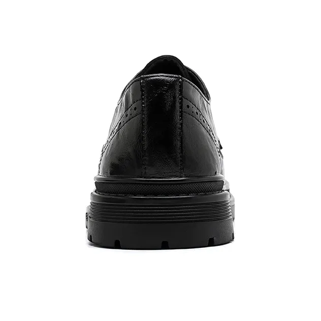Beidouniao Men's Casual Shoes Men Low Top Black/Dark Brown-5