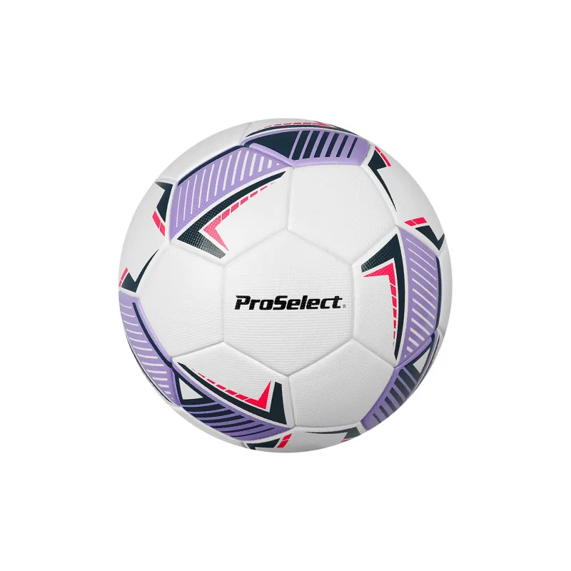 ProSelect Size 5 Soccer PU Seamless Thermal bonding Unisex White Purple-3