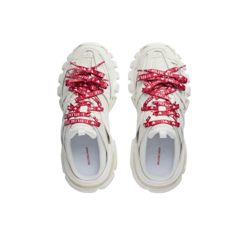 Balenciaga Track Mules 'White Red' Women's-4