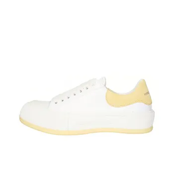 Alexander McQueen Deck Skate Plimsoll Lace Up 'White Yellow' Women's