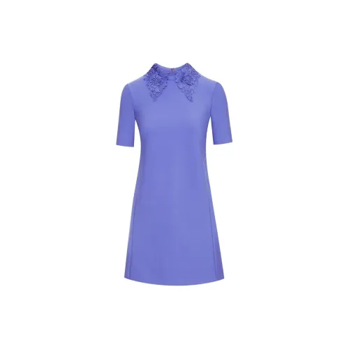 Oscar De La Renta Short-Sleeved Dresses Women's Purple