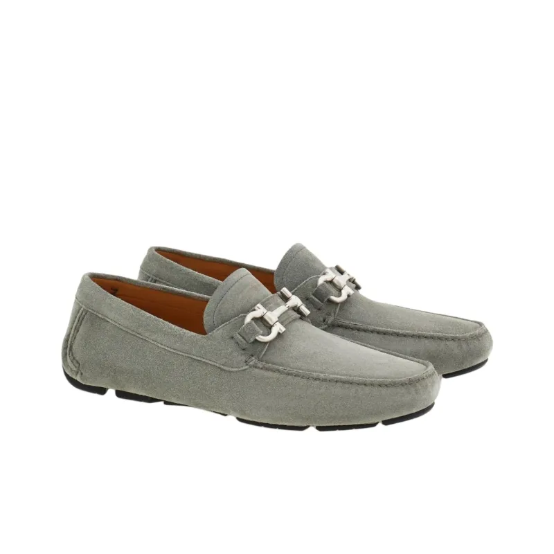FERRAGAMO GANCINI Loafers Men's Gray White-2