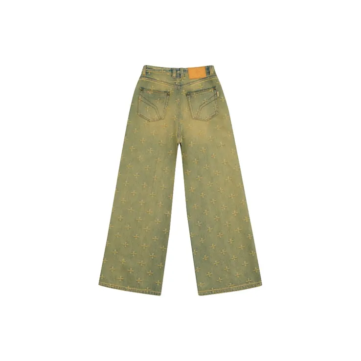 SMFK Jeans Women's Vintage Blue Denim Garden-1