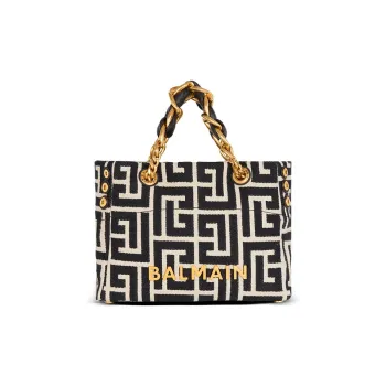 BALMAIN Canvas Bag, Tote Bag, Shopping Bag, Handbag Trumpets Women's Black