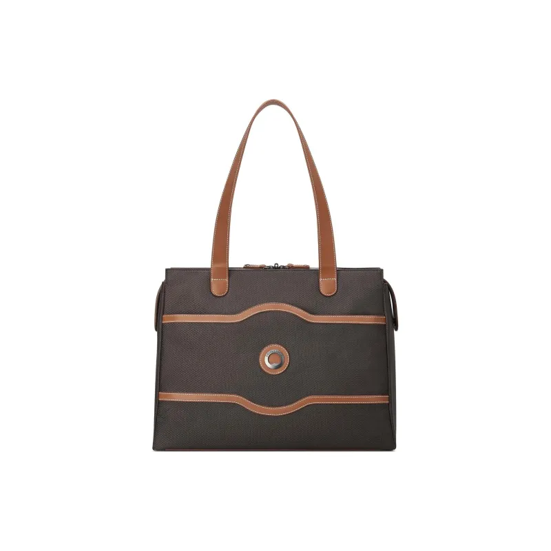 DELSEY Recycled Polyester Handbag, Shoulder Bag Unisex Brown-0