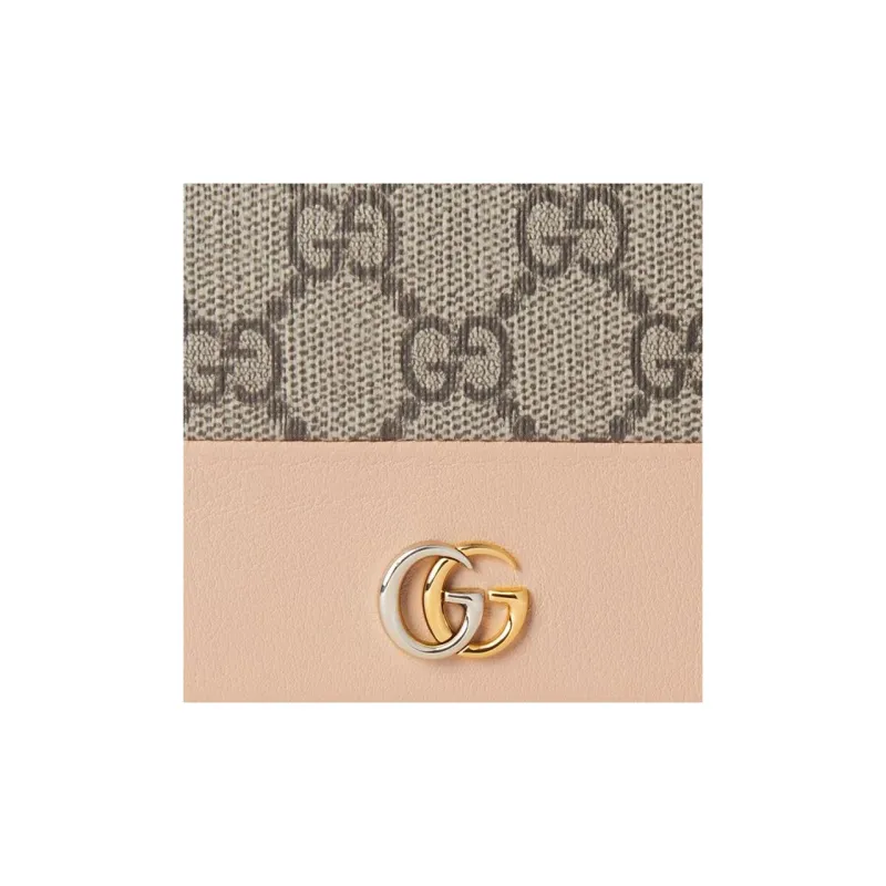 GUCCI GG Marmont Canvas With Leather Card Holder Women's Ebony-6