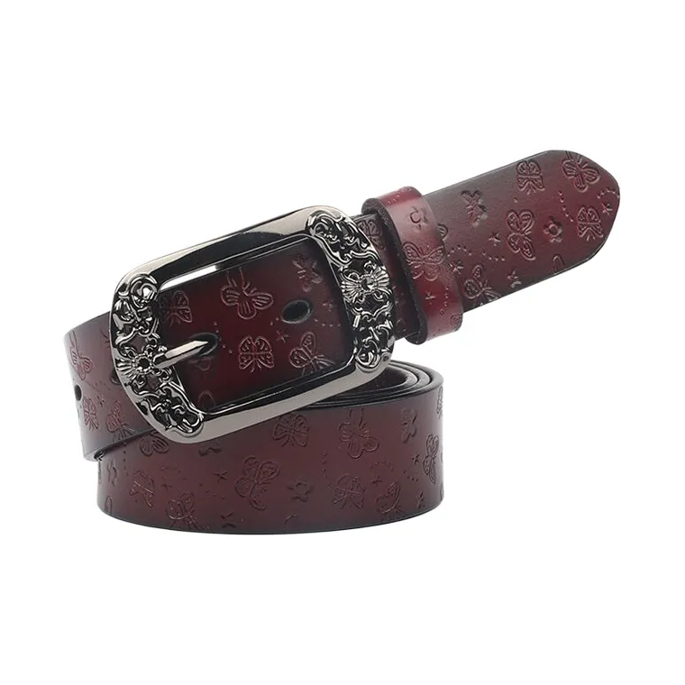 CARTELO Cow Split Leather Belts Women's Width 3.3cm-1